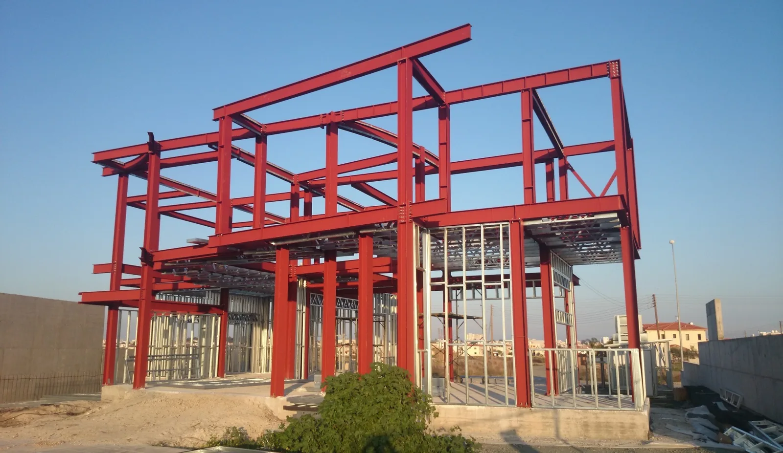 Pelasgos Homes steel frame under construction
